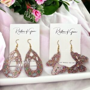 Sparkle in Pink: Glitter Earrings for a Loveworthy Valentine’s Day! ✨ NWT